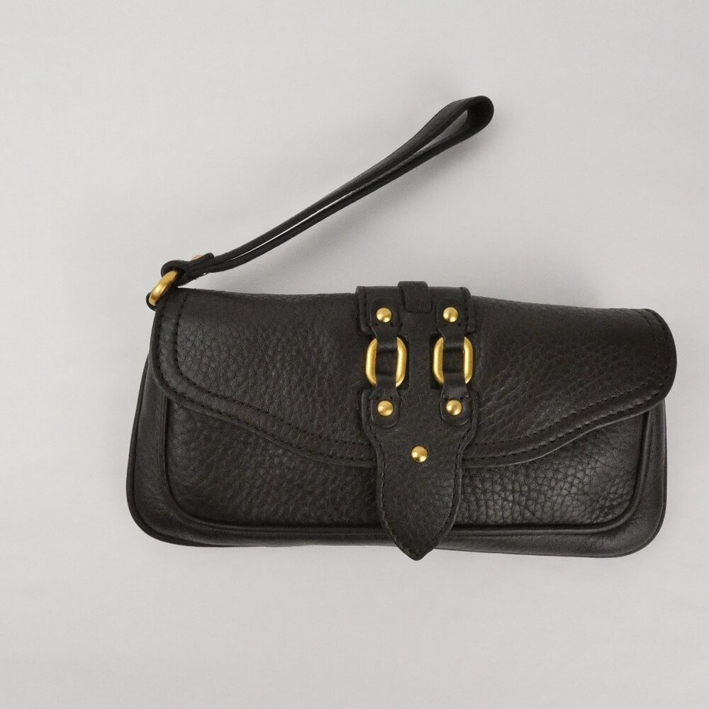 Cole Haan Leather Wristlet Wallet Village Brown Pebbled MSRP $89.00 NEW in BOX